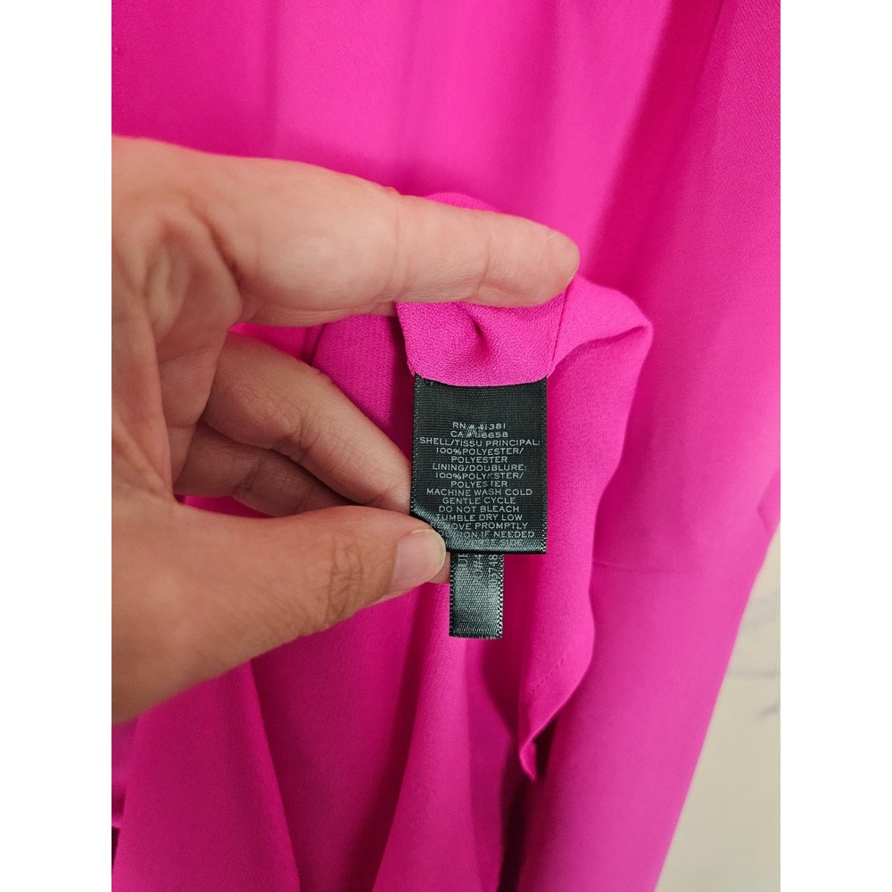 Lauren Ralph Lauren Fit and Flare Dress 14 Pink Sleeveless Scoop Neck Magenta - Picture 4 of 7